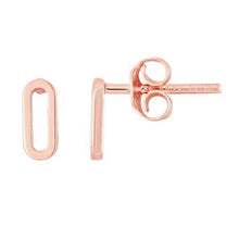 Load image into Gallery viewer, 14K Yellow Gold Mini Paperclip Studs
