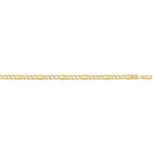 Load image into Gallery viewer, 14K Gold 6.4mm Figaro Bar Link Chain Necklace

