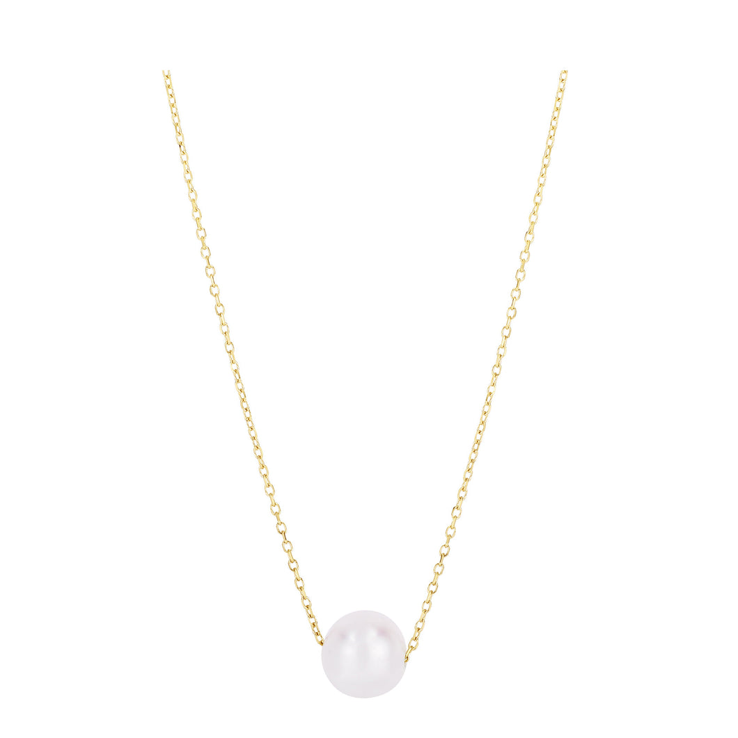 14K Pearl Solitaire Necklace