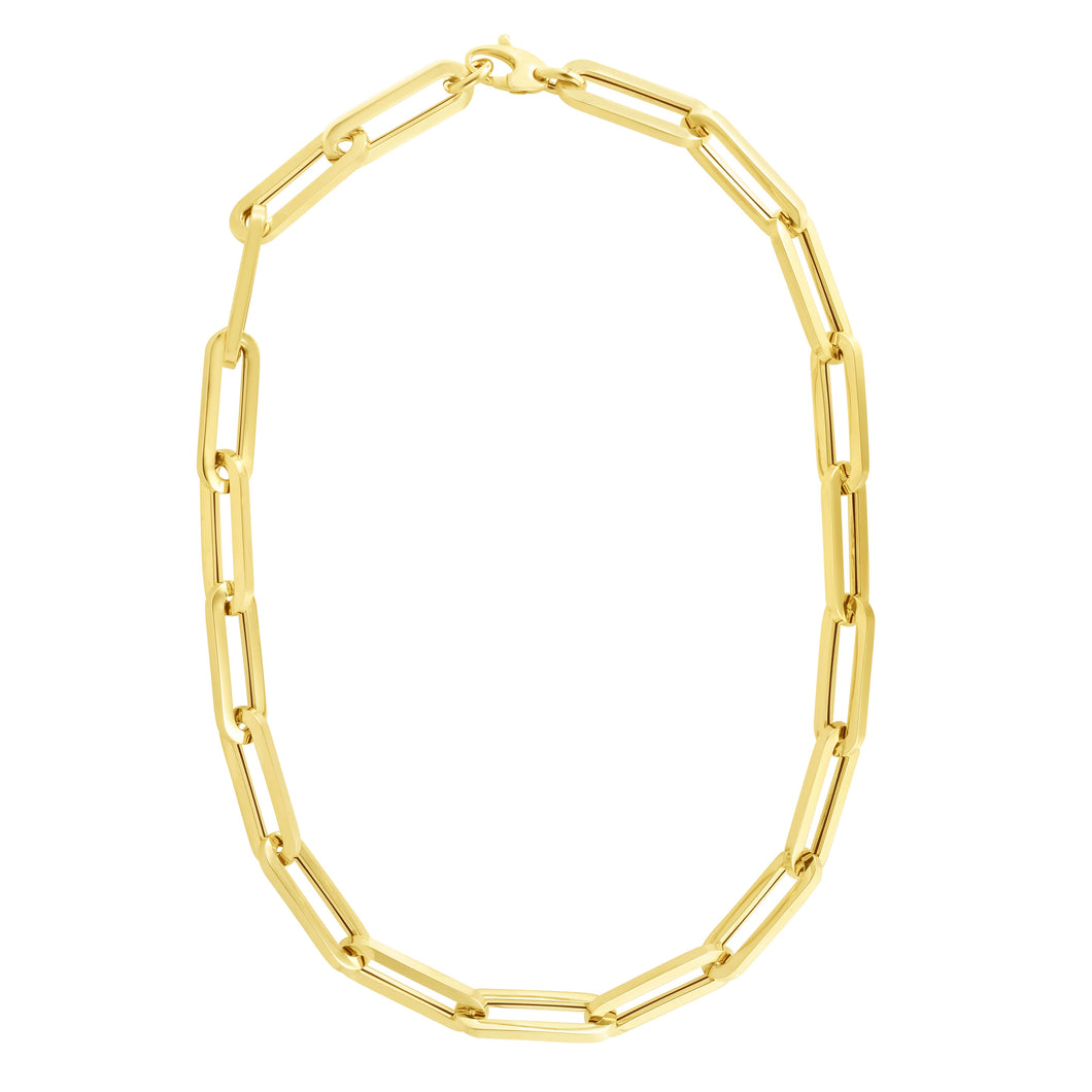 14K 9.6mm Paperclip Chain Necklace