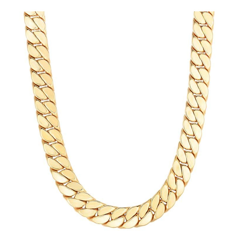14K Gold Maschio Skinny Modern Curb Chain Necklace