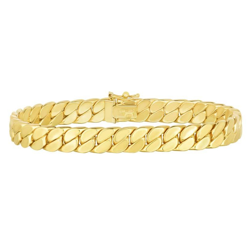 14K Gold Maschio Skinny Modern Curb Chain Bracelet