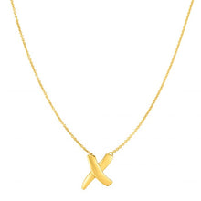 Load image into Gallery viewer, 14K Gold Sculpted X Necklace
