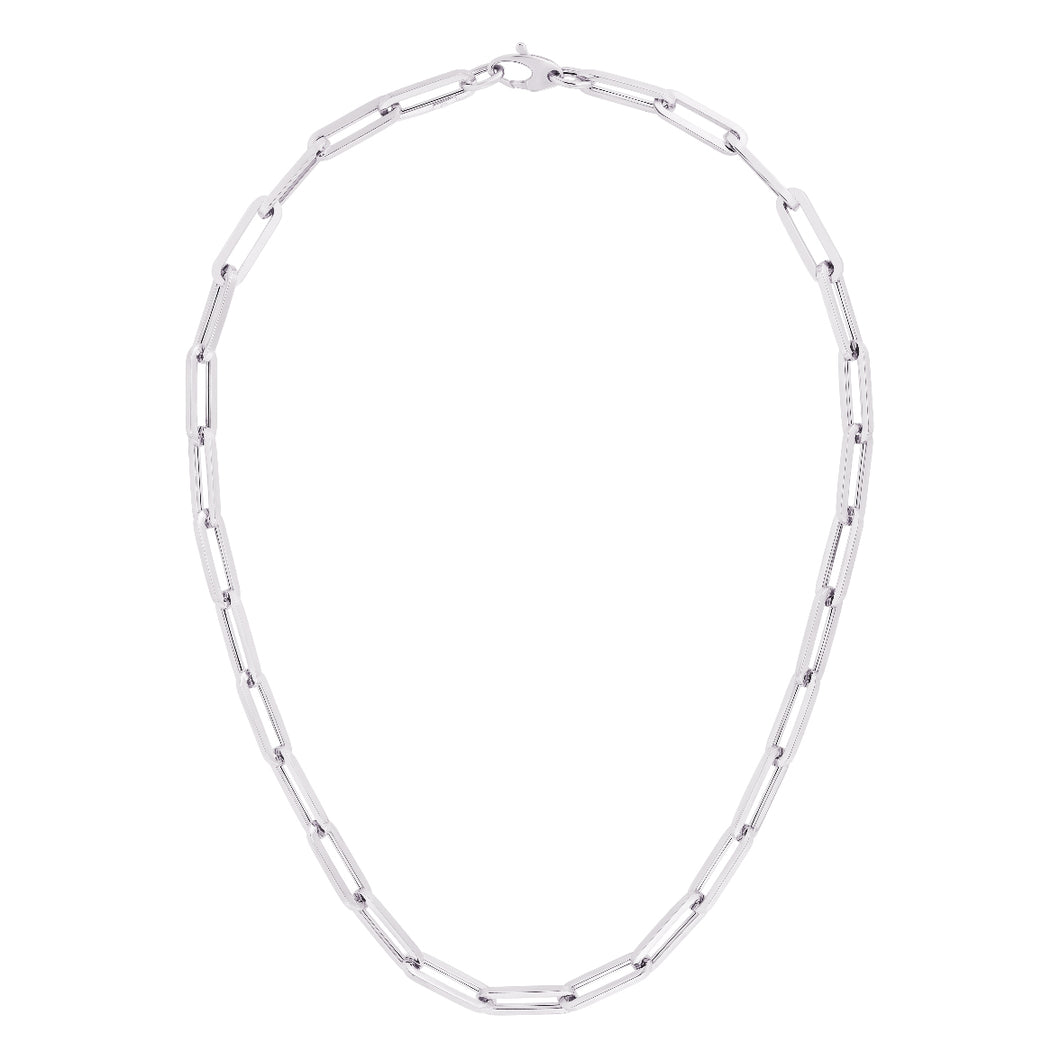 14K Gold 6.1mm Paperclip Chain Necklace