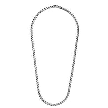 Load image into Gallery viewer, Silver 5mm Men&#39;s Gunmetal Round Box Chain Necklace
