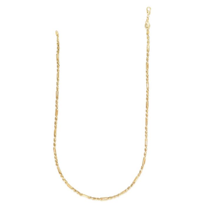 14K Gold 3mm Figarope Chain Necklace