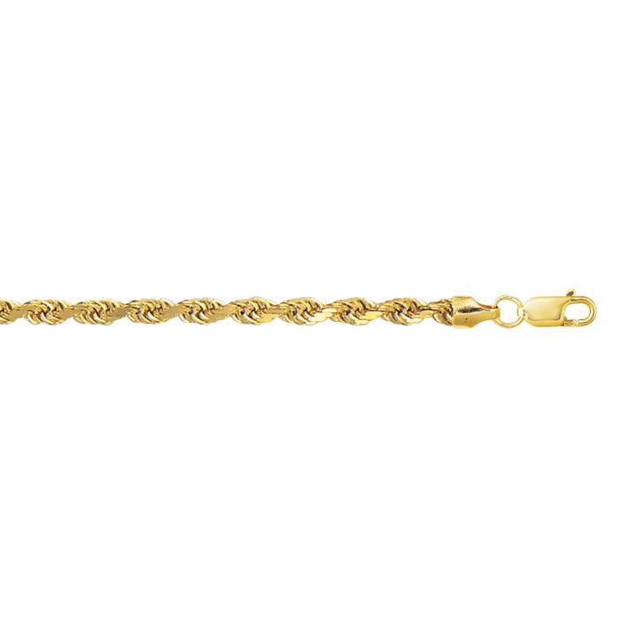 14K Gold 5mm Lite Rope Chain Necklace