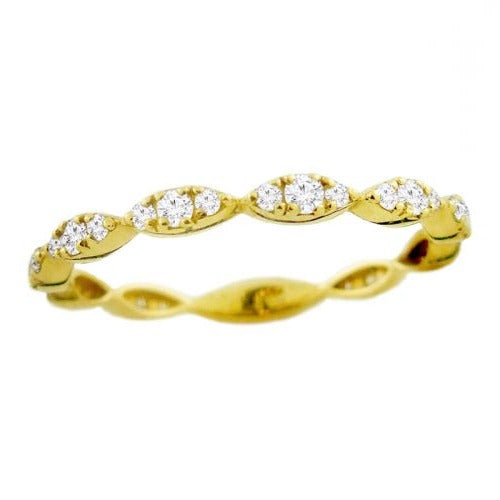 14k 0.23ctw Marquis Stackable Ring