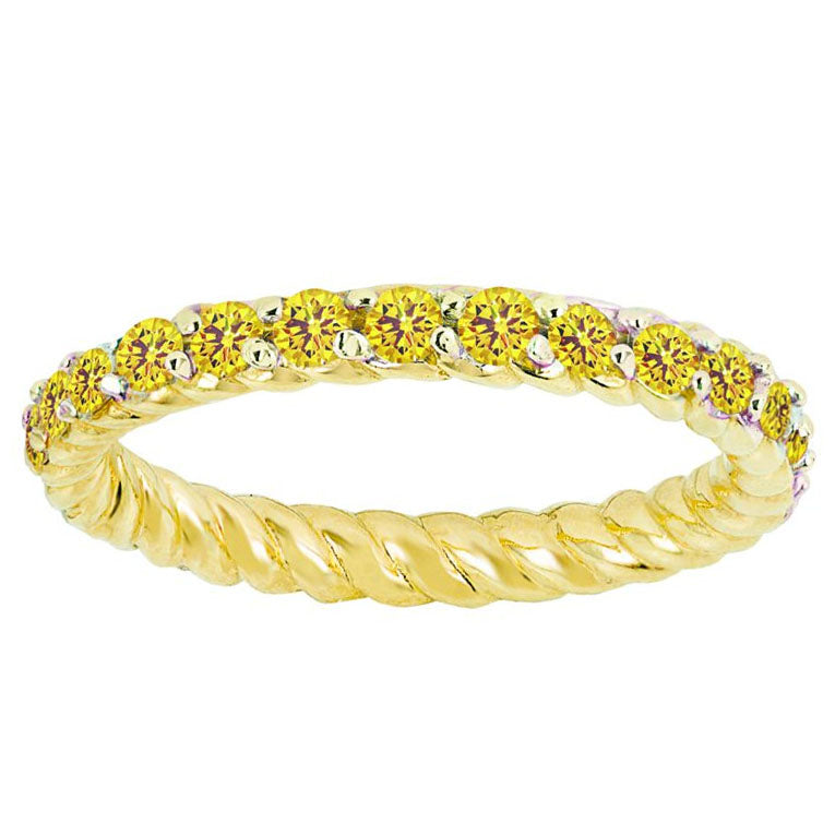 14k 2.00ctw Yellow Sapphire Stackable Eternity Ring