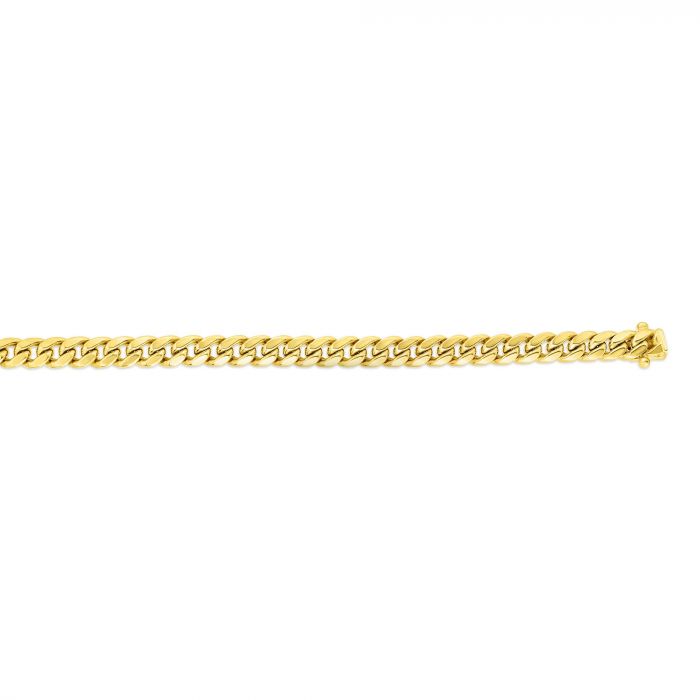 14K Gold 5mm Semi-Solid Miami Cuban Chain Bracelet