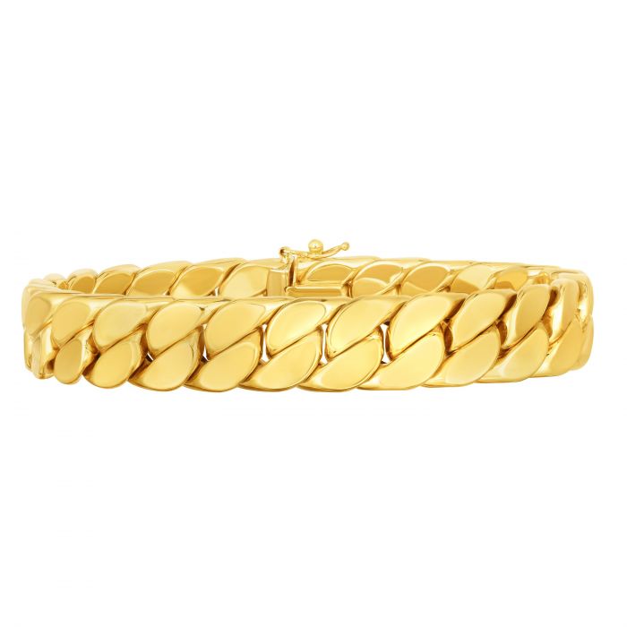 14K Gold Maschio Thick Modern Curb Bracelet
